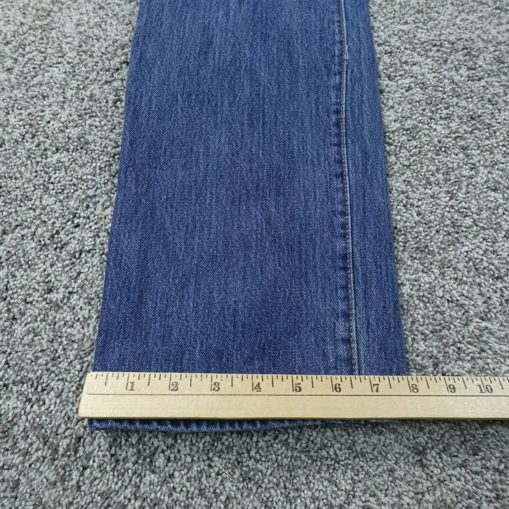 Levis Jeans Mens 34X32 Dark Blue Denim Pants 501 Straight Leg Button Fly Western